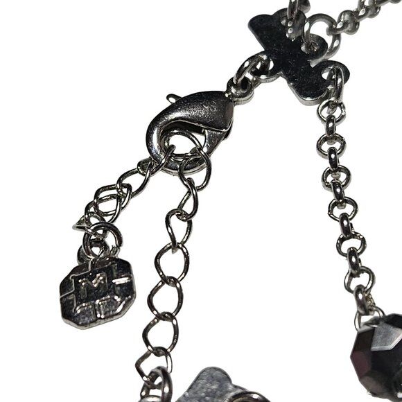 Monet Beaded Necklace Blue Cats Eye Iridescent Glass Bead Disco Fire Ball Women - Picture 5 of 8